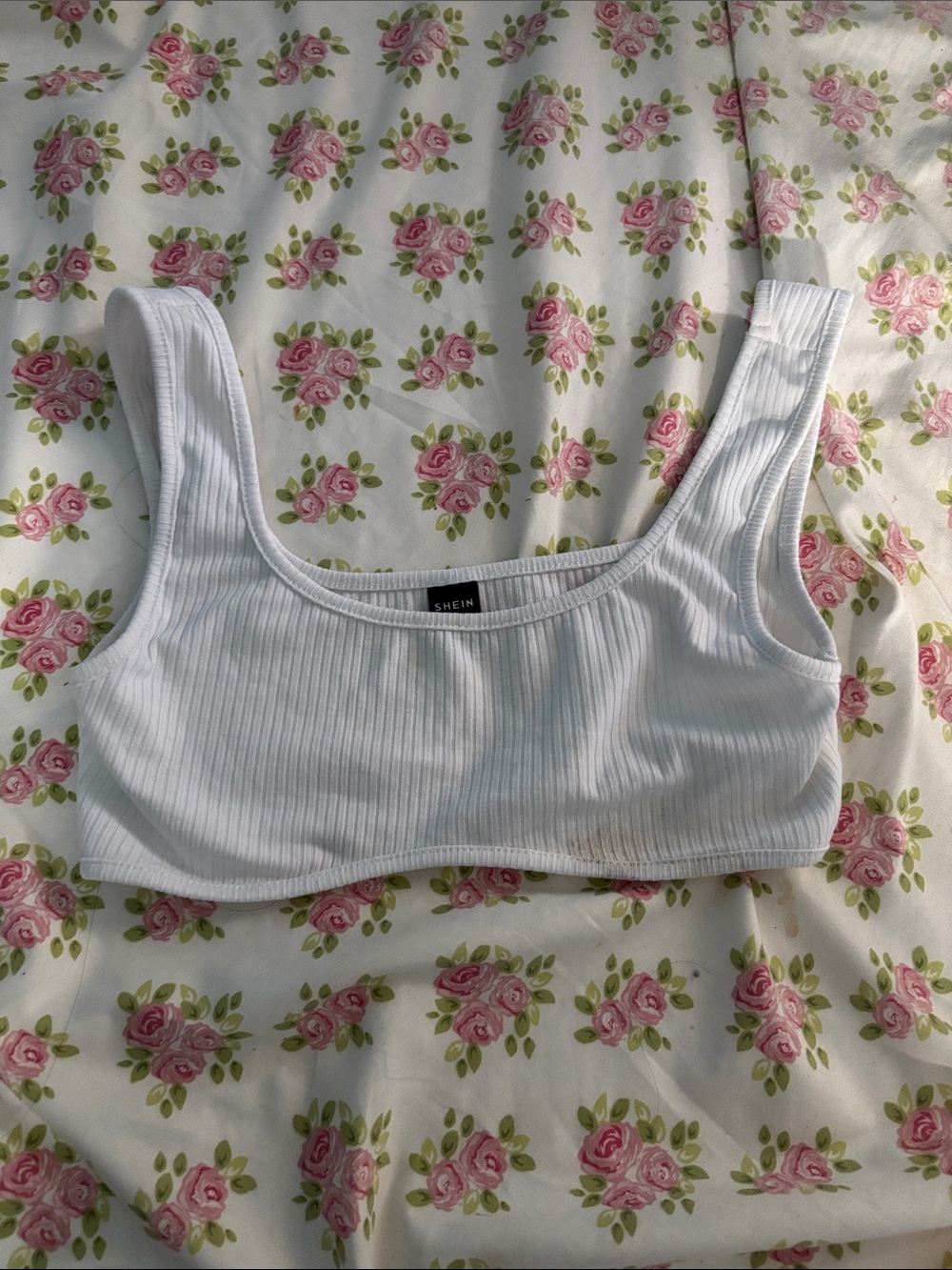 SHEIN White Ribbed Tank Crop Top 🐻‍❄️